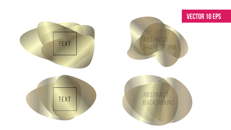 Shapes background. Fluid organic gold shapes. Abstract shapes form.  Stock vectorのイラスト素材