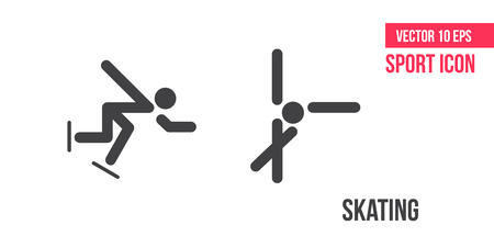 Ice skating sign icon. Set of sport vector line icons. athlete pictogramのイラスト素材