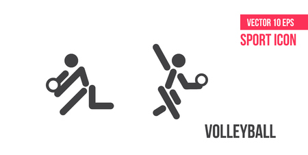 Volleyball sign icon. Sport vector line icons. athlete pictogramのイラスト素材