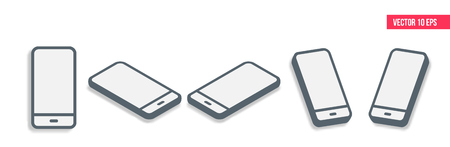 Smartphone 3d isometric flat design. Cell phone, mobile device. Modern technologies of communication and management.のイラスト素材