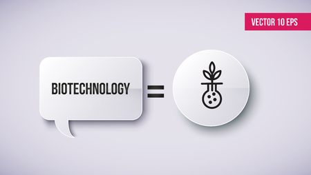 Modern line icon of biotechnology research, biology laboratory experiment.のイラスト素材
