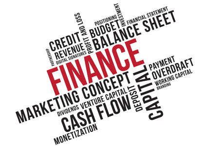 Finance word cloud collage, business concept background. Business concept. Venture capital.のイラスト素材