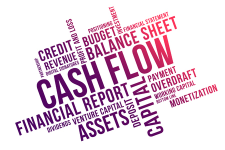 CASH FLOW word cloud collage, business concept background.のイラスト素材
