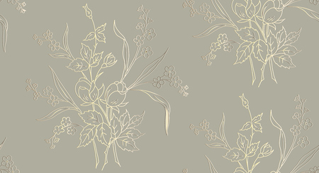 Floral seamless pattern can be used for wallpaper, textile printing, card. Hand drawn endless vector illustration of roses on light background. Floral background. Summer collection. Vector .のイラスト素材