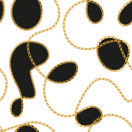 Seamless vector pattern background with realistic chain. Perfect for wallpapers, surface textures, textile. Isolated on white background.のイラスト素材