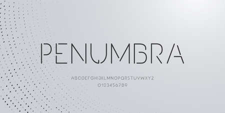 Elegant alphabet letters font and number. Minimal modern alphabet fonts. Typography fonts regular uppercase. Vector illustrationのイラスト素材