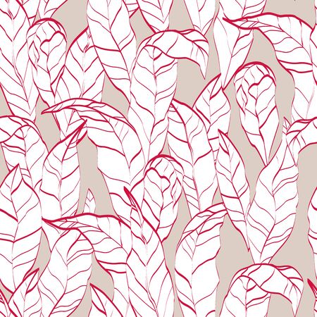 Red leaves seamless vector patternのイラスト素材