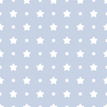 Vector seamless childish pattern with stars.Star White pattern on blue background, illustration texture for paper, wrapping and fabricのイラスト素材