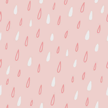 Cute childish seamless pattern. Pink and white drops on light pastel background. Lovely print for...