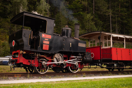 Historical steam locomotive, Achensee lake railroad, Tiro, Austria