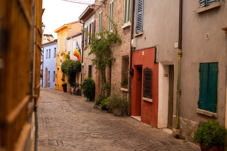 Rimini, Emilia Romagna, Italy - 2024: Old fish market at Cavour Square in Rimini old town centerの写真素材