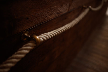 rope on dark backgroundの写真素材