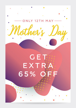 Mothers Day offer, template for business with colorful abstract background. Gradient shapesのイラスト素材