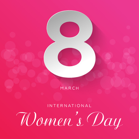 International Womens Day Greeting Card Design Simple Pink