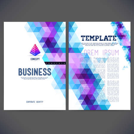 Abstract vector template design, brochure, Web sites, page, leaflet, with colorful geometric triangular backgrounds, logo and text separately for you.のイラスト素材