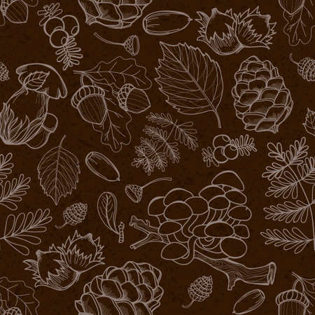 Seamless wild elements of natureのイラスト素材