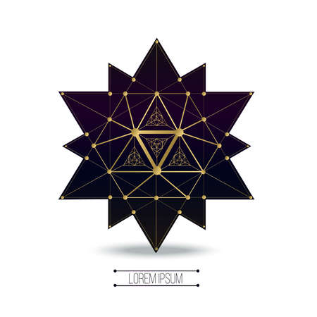 Sacred geometry forms, shapes of lines, logo, sign, symbol.のイラスト素材
