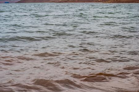 Muddy Water Waves of Panshet Dam, Maharashtraの写真素材