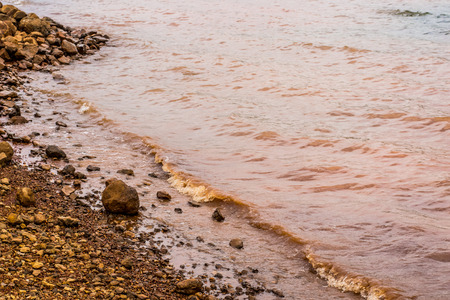Muddy Water Waves of Panshet Dam, Maharashtraの写真素材