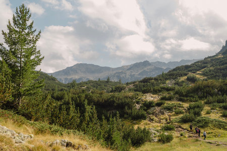 Spectacular views of the Pirin Mountains in Bulgaria, featuring rugged peaks and dramatic landscapes. Perfect for nature lovers, hikers, and travel enthusiasts seeking breathtaking alpine scenery.の写真素材