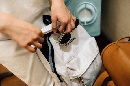 Glasses and a backpack