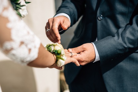 hold hands, wedding ceremony, nuptialsの写真素材