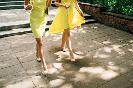 girls in colored dresses, summerの写真素材