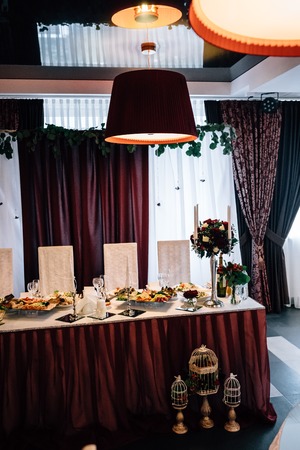 Wedding Party Decoration, maroonの写真素材