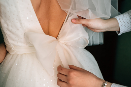 preparation of the bride, dressの写真素材