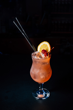 cocktail on a black background, isolatedの写真素材