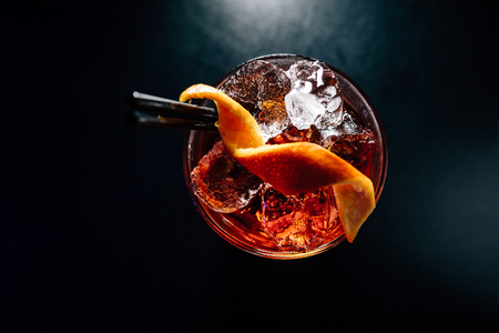 cocktail on a black background, isolatedの写真素材