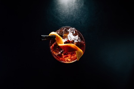 cocktail on a black background, isolatedの写真素材