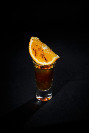 cocktail on a black background, isolatedの写真素材