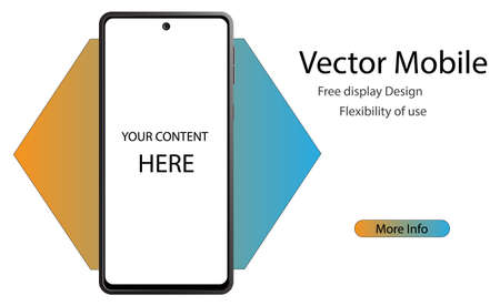 Vectorial smartphone mockup. Mobile illustration with blank screen. Max flexibility of use. Lorem ipsum.のイラスト素材