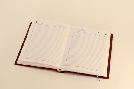 blank page of note book on whiteの写真素材