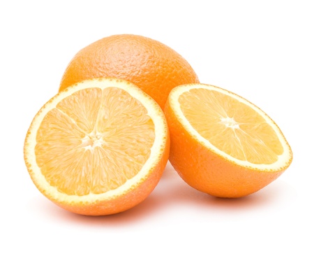 orange with its halvesの写真素材
