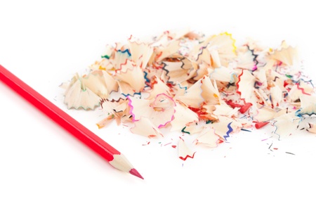red pencil on white backgroundの写真素材