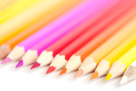 color pencils on white backgroundの写真素材