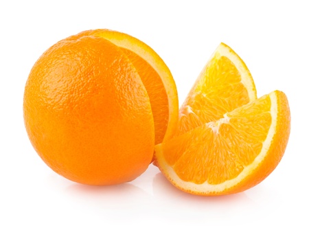 orange with slicesの写真素材