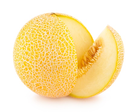 melon with a sliceの写真素材