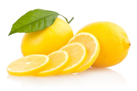 sliced lemonsの写真素材
