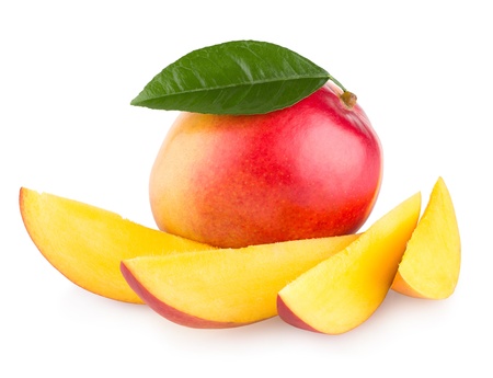 mango fruit isolated on white backgroundの写真素材