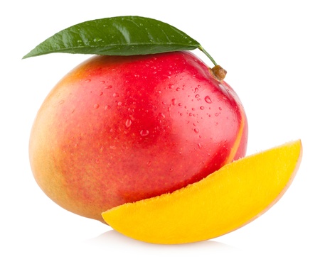 mango fruit isolated on white backgroundの写真素材