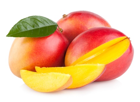 mango fruit isolated on white backgroundの写真素材