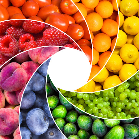 fruit backgrounds as an aperture shutter - healthy eating conceptの写真素材
