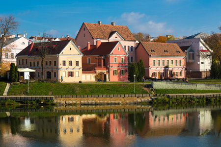 Minsk, Belarus - October, 2014: Traetskae Pradmestse (Trinity Suburb) - historical center of Minskのeditorial素材