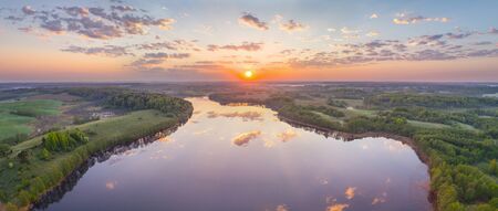 Beautiful lake in National park Narachanski, Belarusの写真素材