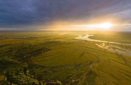 The river Dnieper (Dniapro) in Belarus at a dawn