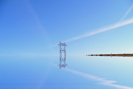 electricity towerの写真素材