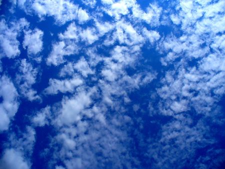 blu sky and cloudsの写真素材